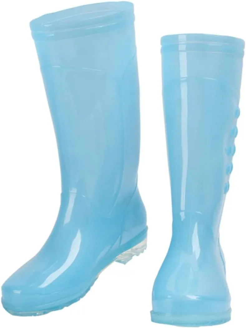 1Pair Transparent High Rain Boots for Women Material Lightweight Design for Easy Off for Rainy Outdoor Activities Candy