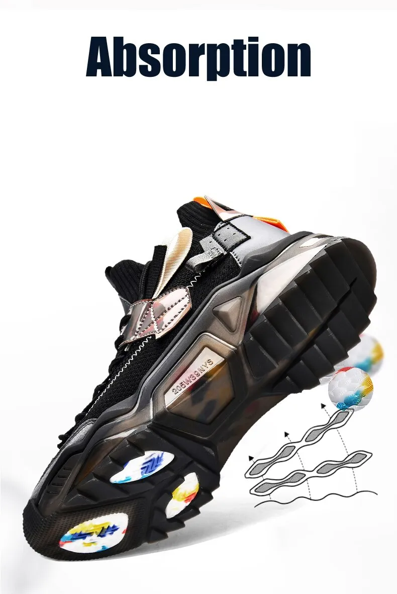 Autumn Men's Plus Size Breathable Comfortable Chunky Sneakers Casual Shoes
