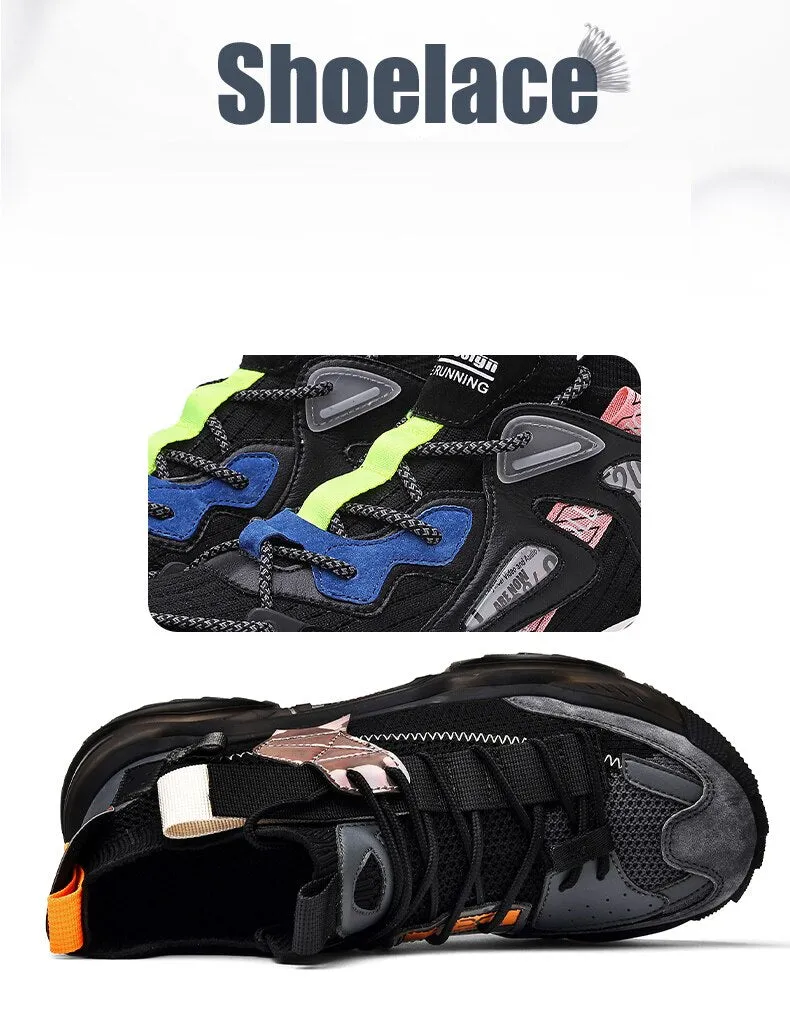 Autumn Men's Plus Size Breathable Comfortable Chunky Sneakers Casual Shoes