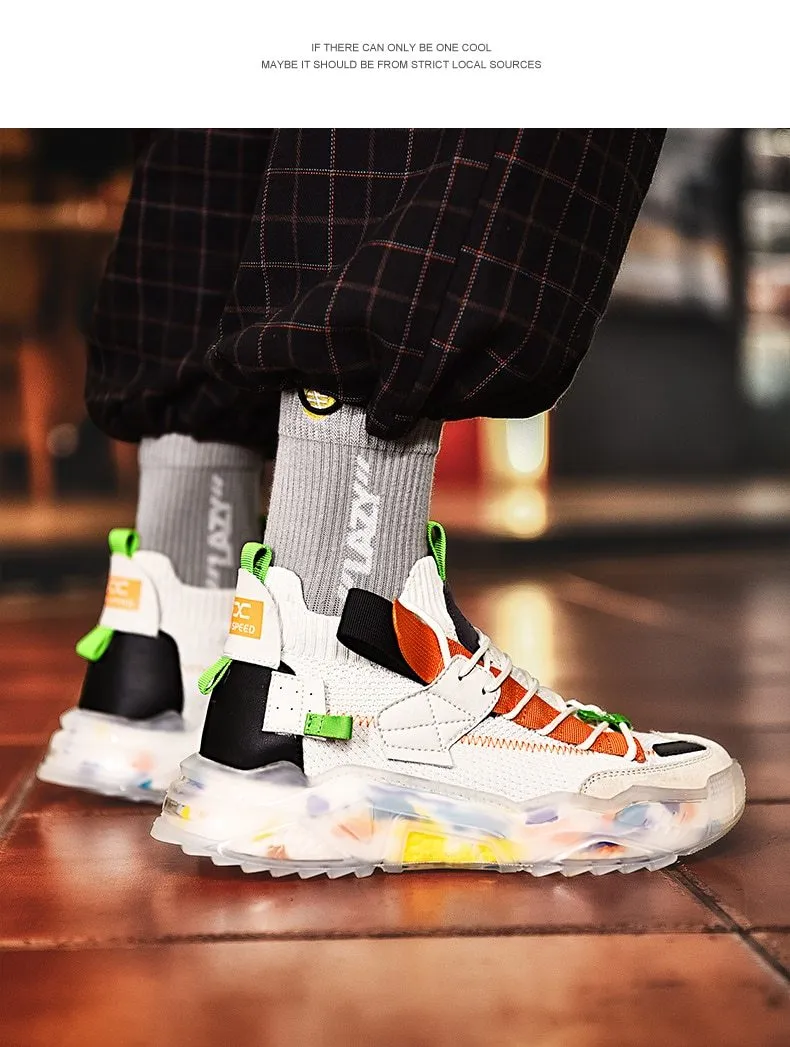 Autumn Men's Plus Size Breathable Comfortable Chunky Sneakers Casual Shoes