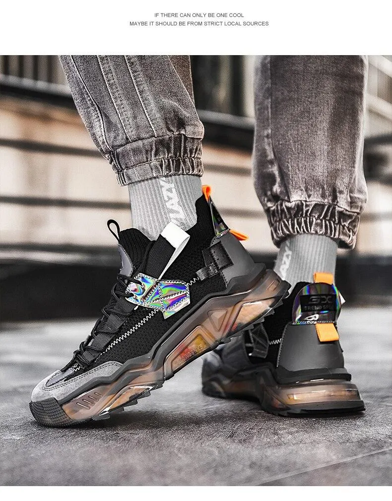 Autumn Men's Plus Size Breathable Comfortable Chunky Sneakers Casual Shoes