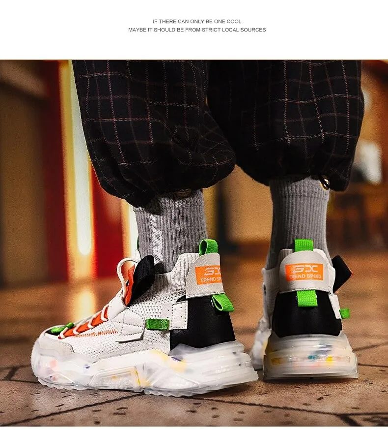Autumn Men's Plus Size Breathable Comfortable Chunky Sneakers Casual Shoes