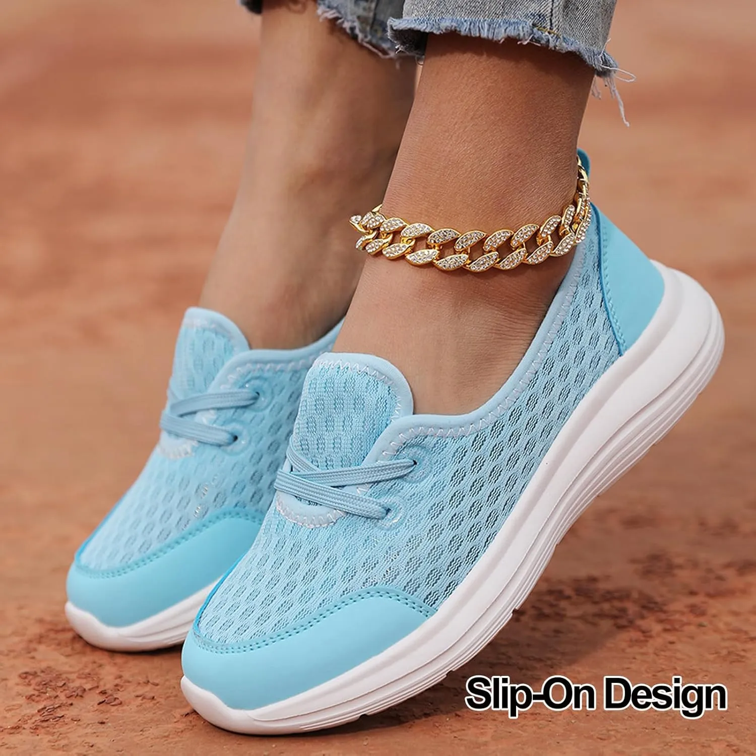 Azdealy Orthopedic Shoes, Azdealy Shoes, Women's Soft Sole Mesh Comfort Orthopedic Shoe, Slip On Orthopedic Sneakers Women Breathable Mesh Knitted Woven Low Top Walking Shoe