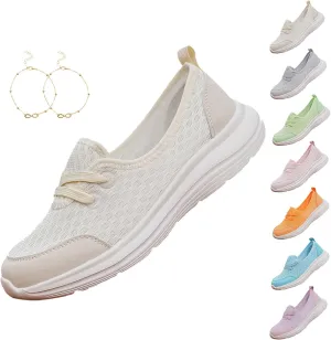 Azdealy Orthopedic Shoes, Azdealy Shoes, Women's Soft Sole Mesh Comfort Orthopedic Shoe, Slip On Orthopedic Sneakers Women Breathable Mesh Knitted Woven Low Top Walking Shoe
