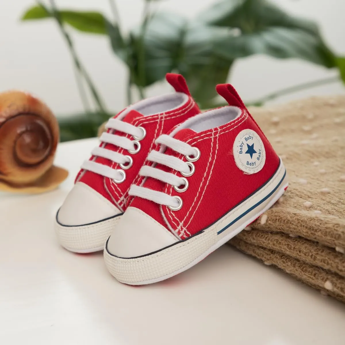 Baby Boys Girls Canvas Sneaker Soft Anti-Slip Sole Newborn Infant First Walkers Canvas Denim Shoes