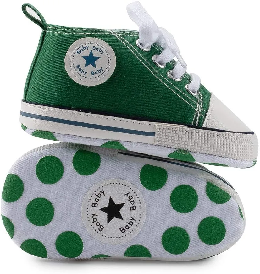 Baby Boys Girls Canvas Sneaker Soft Anti-Slip Sole Newborn Infant First Walkers Canvas Denim Shoes