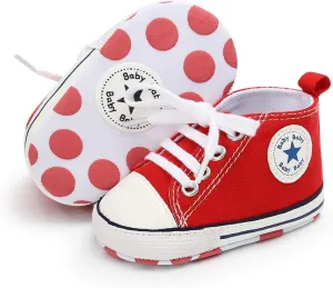 Baby Boys Girls Canvas Sneaker Soft Anti-Slip Sole Newborn Infant First Walkers Canvas Denim Shoes