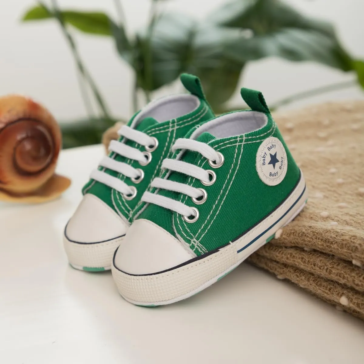 Baby Boys Girls Canvas Sneaker Soft Anti-Slip Sole Newborn Infant First Walkers Canvas Denim Shoes