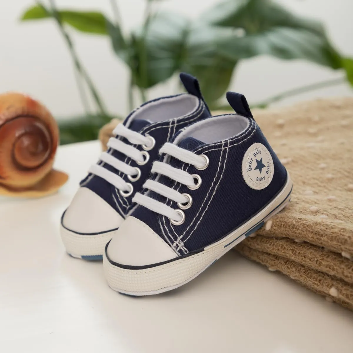 Baby Boys Girls Canvas Sneaker Soft Anti-Slip Sole Newborn Infant First Walkers Canvas Denim Shoes