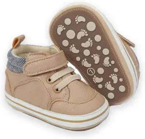 Baby Boys Girls Leather PRE-Walking Sneakers Toddler Anti-Slip Rubber Sole Infant Lightweight First Step Shoes