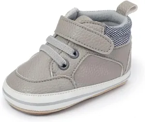 Baby Boys Girls Leather PRE-Walking Sneakers Toddler Anti-Slip Rubber Sole Infant Lightweight First Step Shoes