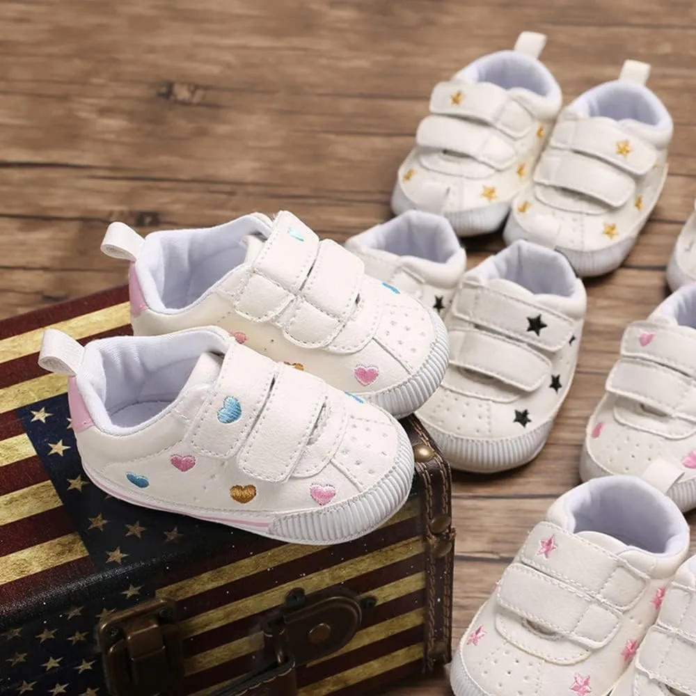 Baby Girls Boys Shoes Soft Anti-Slip Sole Newborn First Walkers High Top Canvas Denim Unisex Infant Sneaker