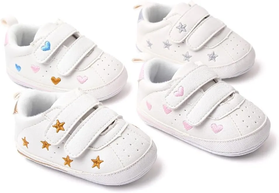 Baby Girls Boys Shoes Soft Anti-Slip Sole Newborn First Walkers High Top Canvas Denim Unisex Infant Sneaker