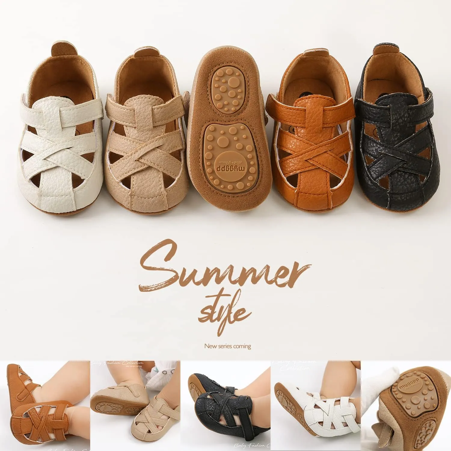 Baby Girls Boys Summer Sandals Unisex Infant Premium Soft Anti-Slip Rubber Sole Toddler Outdoor Beach Walking Shoes