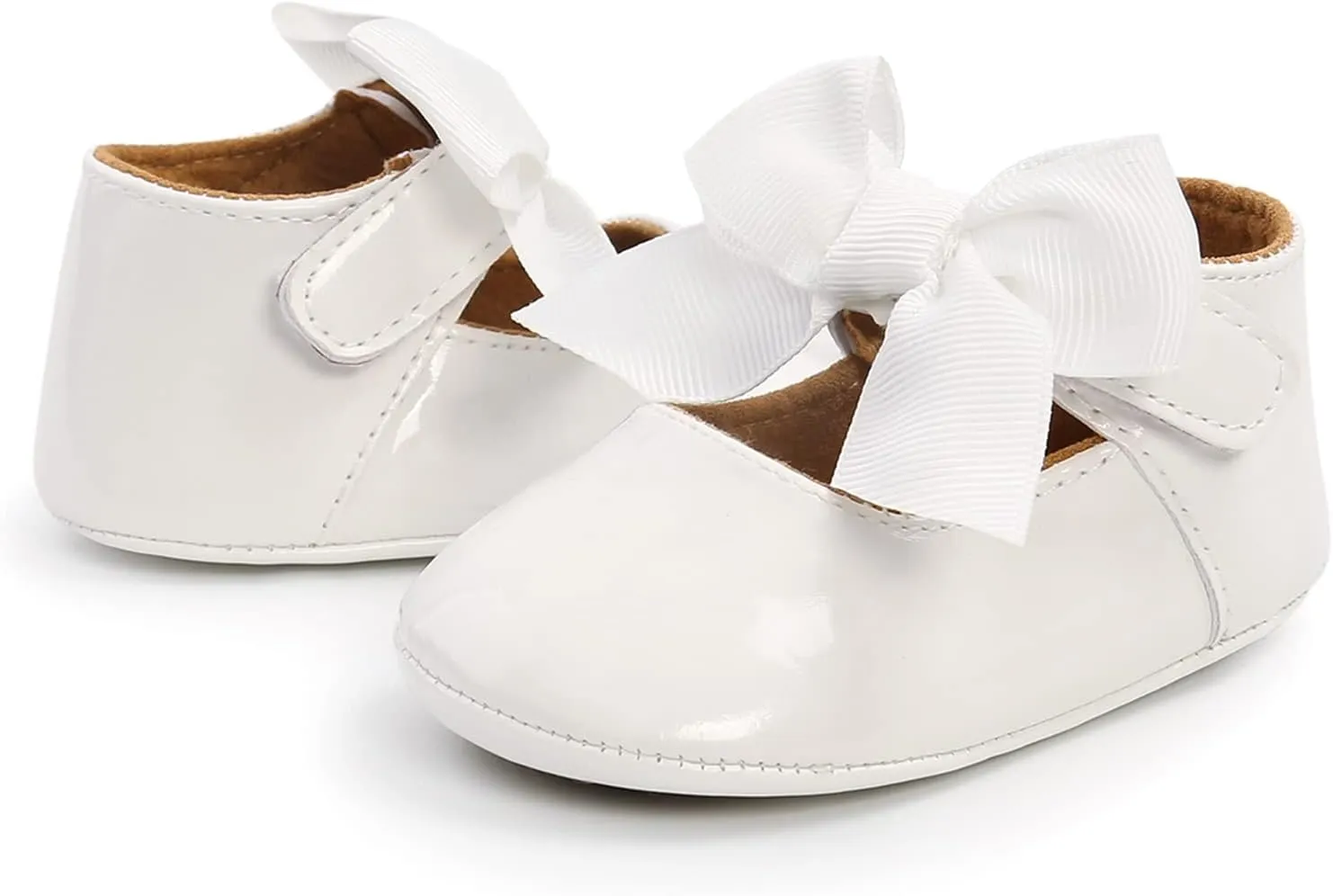 Baby Girls Mary Jane Flats Anti-Slip Rubber Sole Bow Toddler Princess Dress Shoes