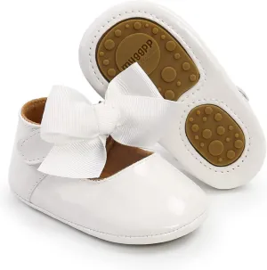 Baby Girls Mary Jane Flats Anti-Slip Rubber Sole Bow Toddler Princess Dress Shoes