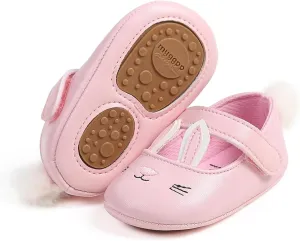 Baby Girls Mary Jane Flats Anti-Slip Rubber Sole Bow Toddler Princess Dress Shoes
