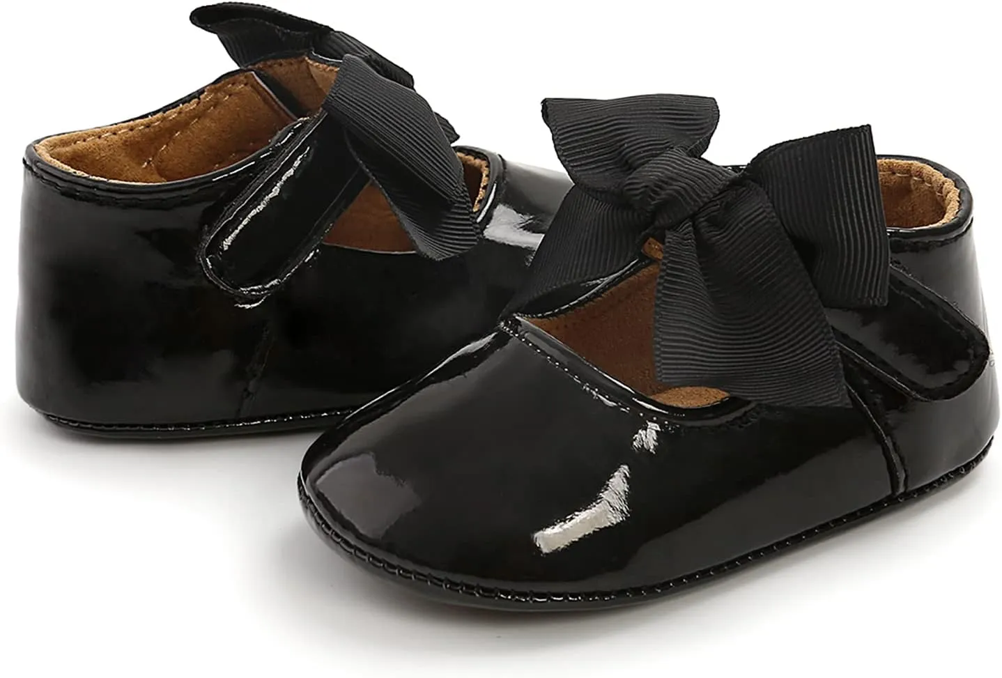 Baby Girls Mary Jane Flats Anti-Slip Rubber Sole Bow Toddler Princess Dress Shoes