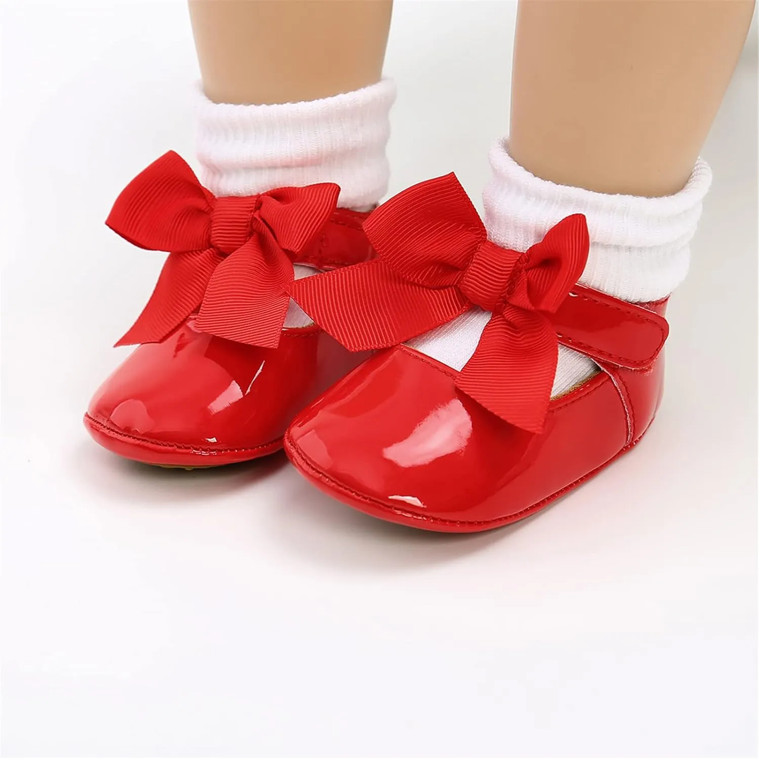 Baby Girls Mary Jane Flats Anti-Slip Rubber Sole Bow Toddler Princess Dress Shoes