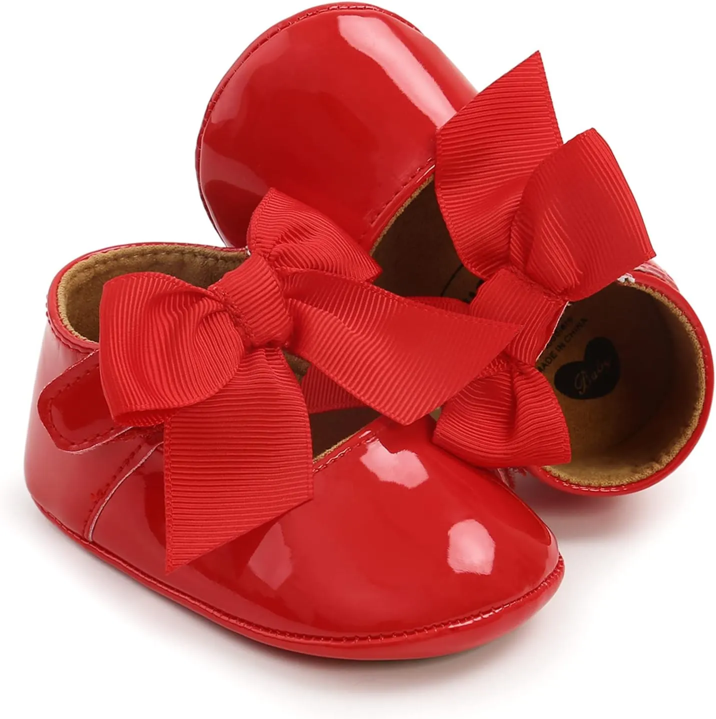 Baby Girls Mary Jane Flats Anti-Slip Rubber Sole Bow Toddler Princess Dress Shoes