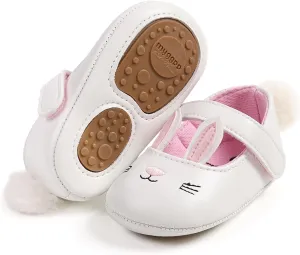 Baby Girls Mary Jane Flats Anti-Slip Rubber Sole Bow Toddler Princess Dress Shoes