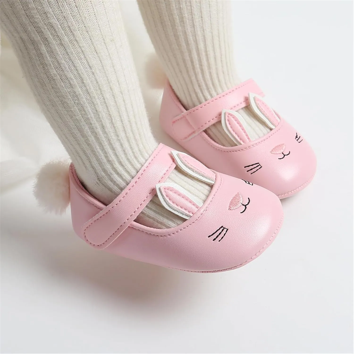 Baby Girls Mary Jane Flats Anti-Slip Rubber Sole Bow Toddler Princess Dress Shoes