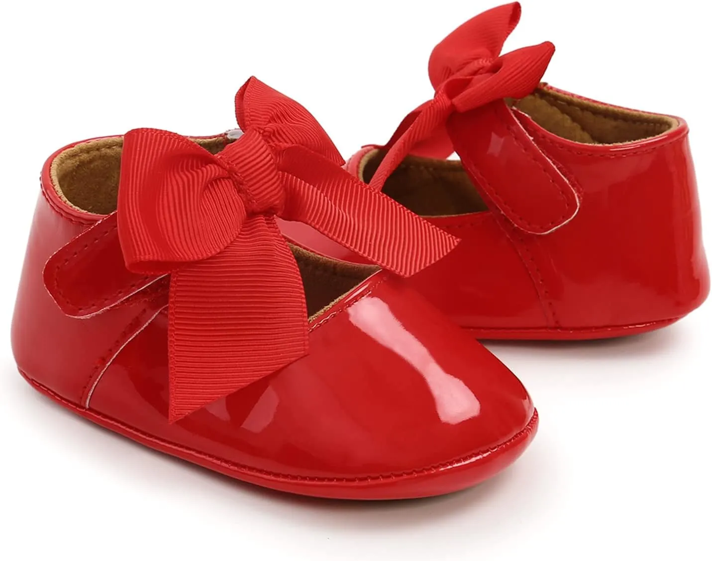 Baby Girls Mary Jane Flats Anti-Slip Rubber Sole Bow Toddler Princess Dress Shoes