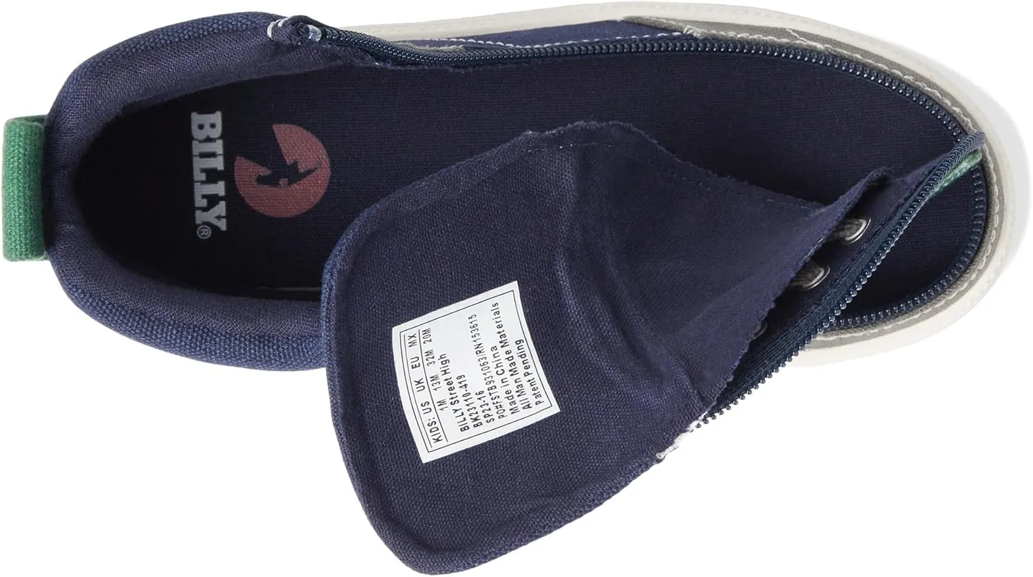 BILLY Footwear Kids Street High Top Sneakers for Toddlers ?C Canvas Upper ?C Padded Collar - Cushioned Footbed