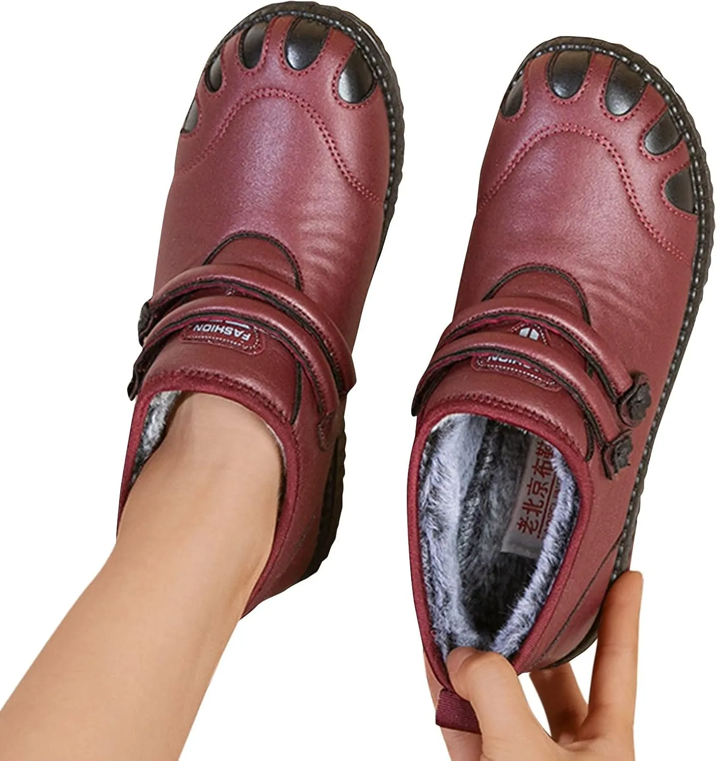Black Winter Boots for Women Tall Womens Winter Boots Slip on Mid Calf Boots Women Winter Waterproof Womens Waterproof Warm Walking Boots Womens Hiking Boots Waterproof Cute