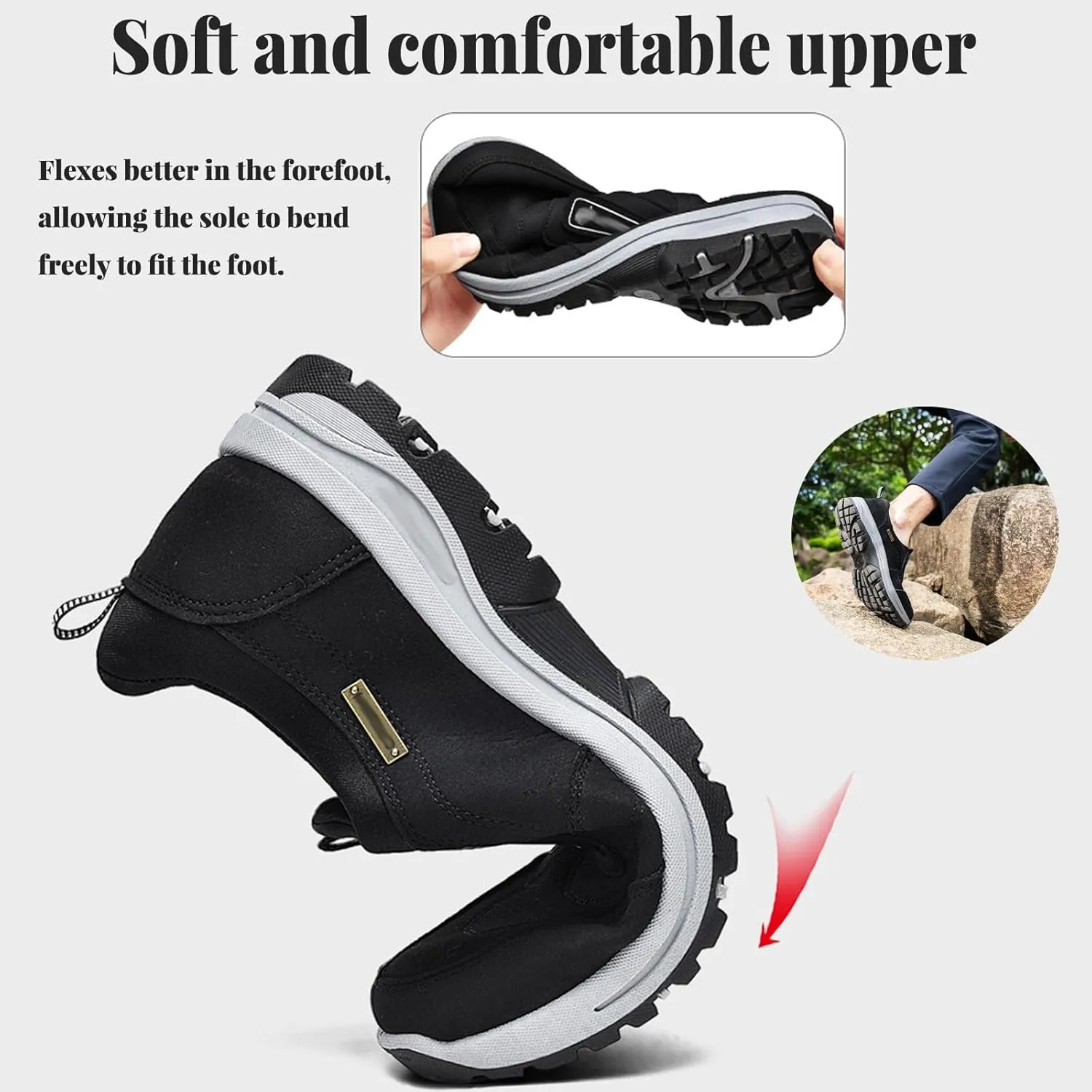Breathable Hiking Shoes,Quick-Drying and Sweat-Wicking Soft and Comfortable Shock-Proof Sole Lightweight Design Suitable for Hiking