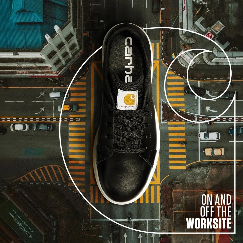 Carhartt Detroit Leather Sneakers for Women - Comfortable Shoes for Women with Wide Toe Box, Comfort Footbed and Midsole, and Slip-Resistant Outsole