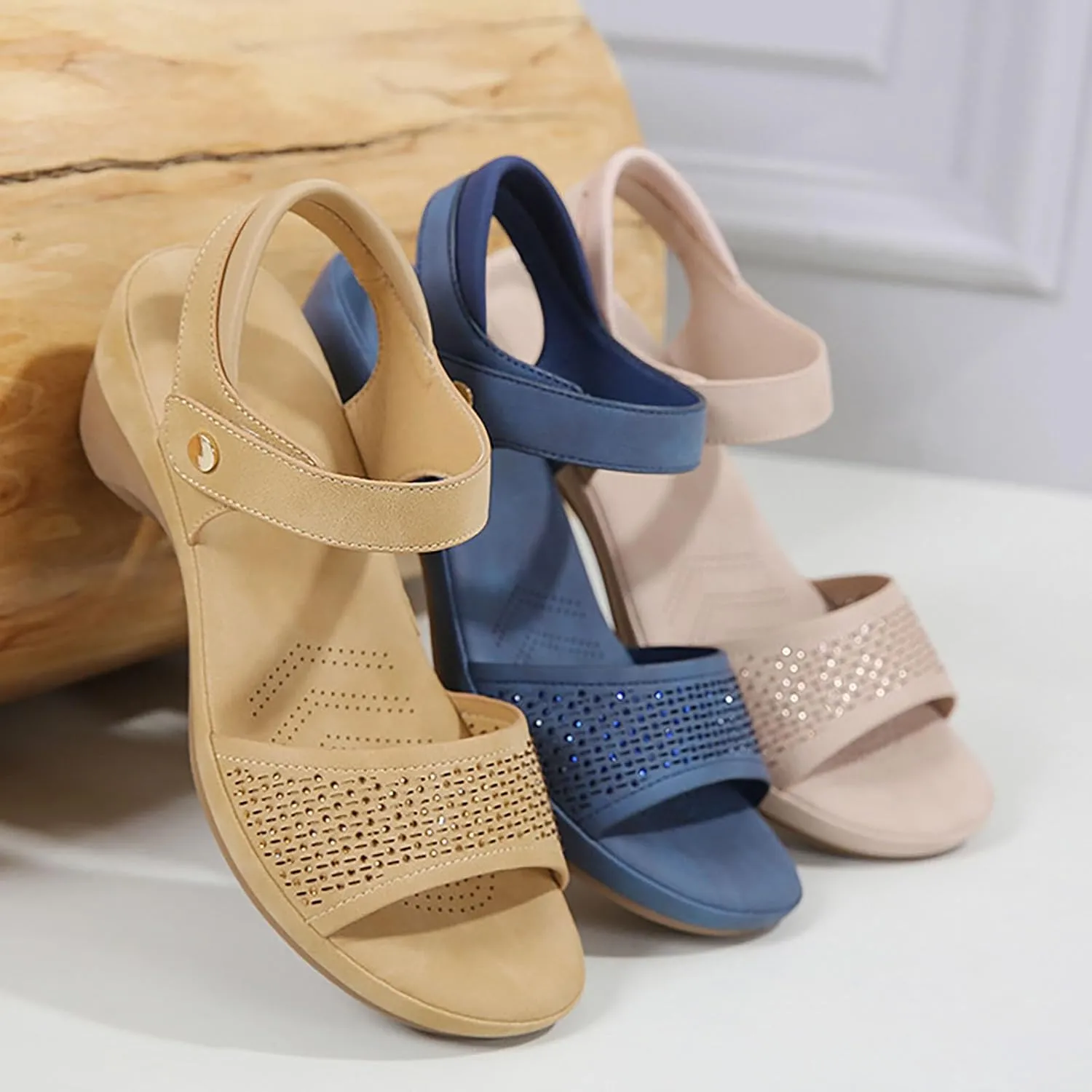 Casual Side Hollow Belt Buckle Flat Bottom Roman Shoes Women'S Summer Sandals Fashion Womens Summer Shoes And