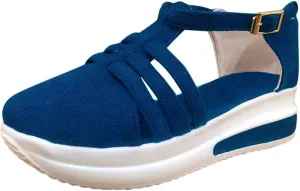 Cathalem Closed Toe Sandals for Women Casual Closed Toe Sandals Ankle Strap Closed Toe Espadrilles Wedge Sandals