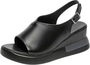 Cathalem Wedge Sandals for Women, Womens Platform Ankle Strap Sandals Open Toe Chunky Sandals Concise Casual Summer Womens Shoes
