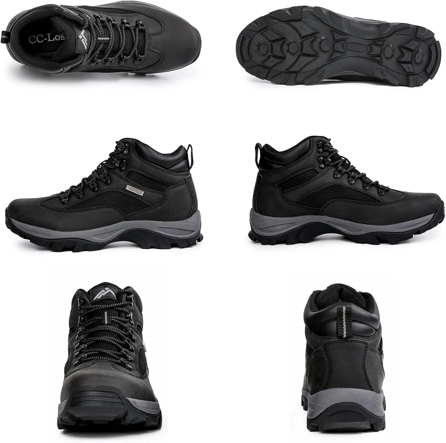 CC-Los Men's Waterproof Hiking Boots Outdoor Relaxed Fit Lightweight Size 7.5-14