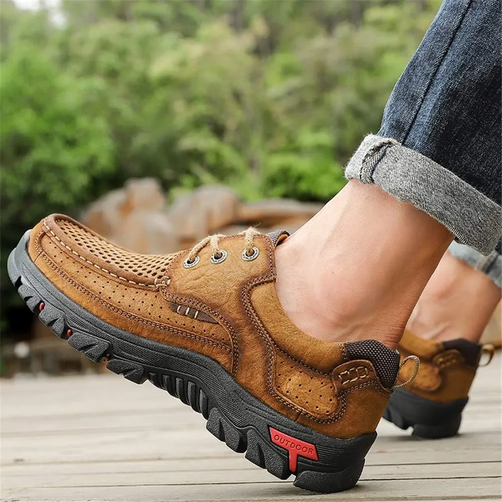 CHICLOVEY Men's High-Traction Grip Backpacking Shoes Summer Breathable Sneakers for Trekking Hiking