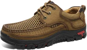 CHICLOVEY Men's High-Traction Grip Backpacking Shoes Summer Breathable Sneakers for Trekking Hiking