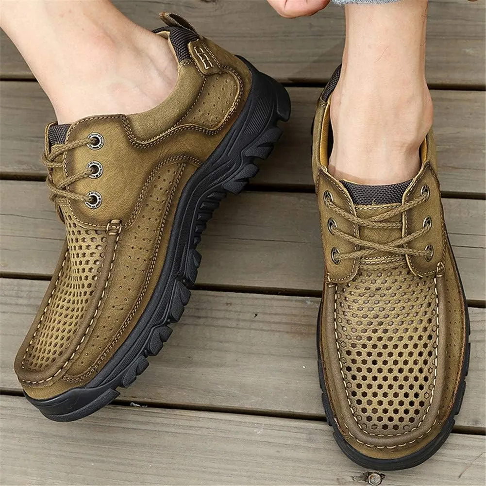 CHICLOVEY Men's High-Traction Grip Backpacking Shoes Summer Breathable Sneakers for Trekking Hiking