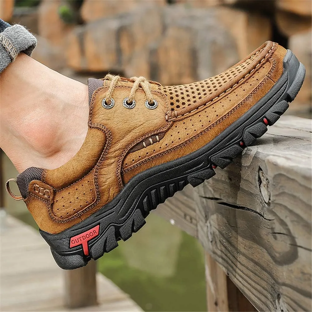 CHICLOVEY Men's High-Traction Grip Backpacking Shoes Summer Breathable Sneakers for Trekking Hiking