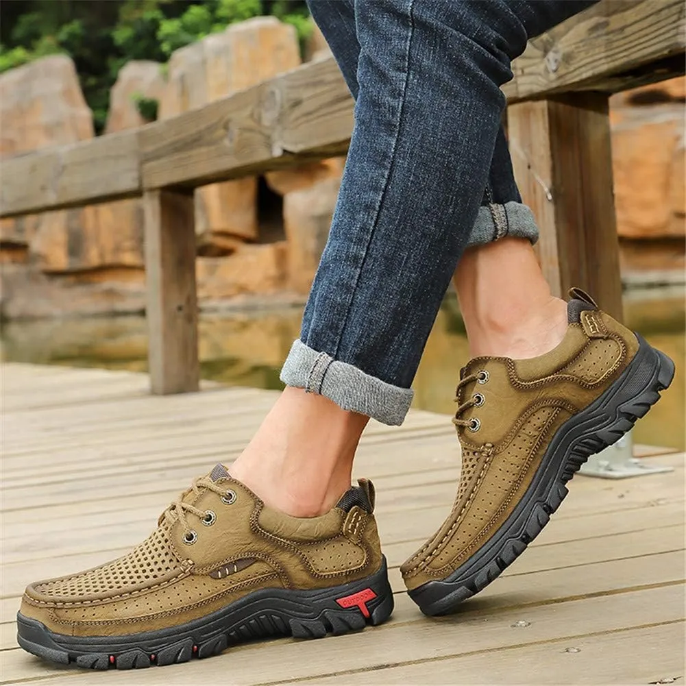 CHICLOVEY Men's High-Traction Grip Backpacking Shoes Summer Breathable Sneakers for Trekking Hiking