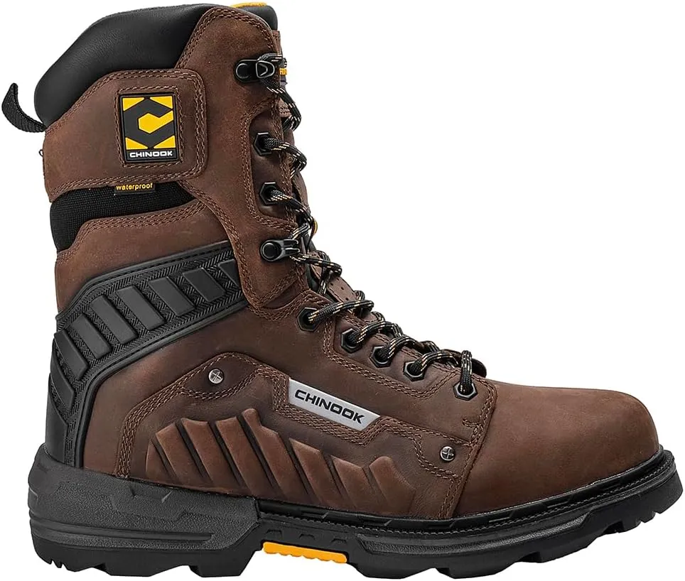 Chinook Footwear Scorpion 9 Plain Toe Waterproof Work Boot  Brown