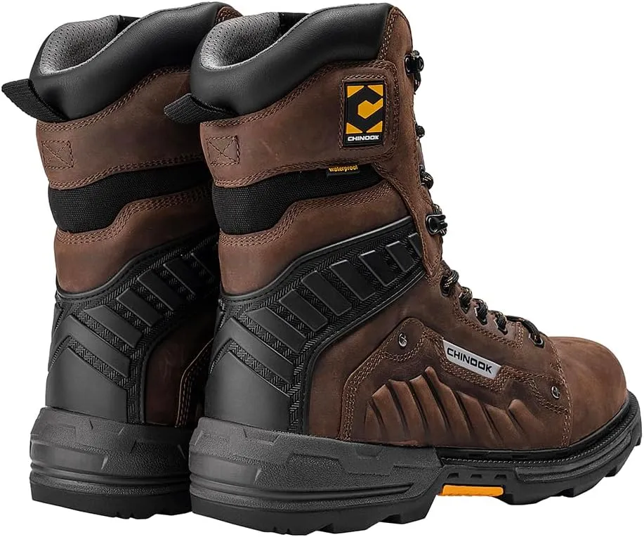 Chinook Footwear Scorpion 9 Plain Toe Waterproof Work Boot  Brown