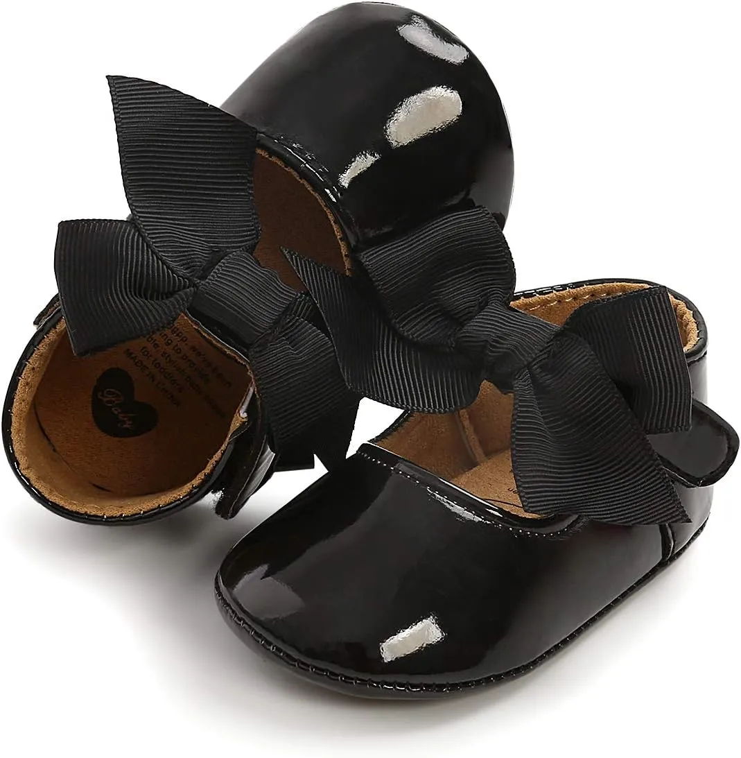 COSANKIM Baby Girls Mary Jane Flats Shoes Anti-Slip Rubber Sole Infant Toddler Princess Wedding Dress Shoes