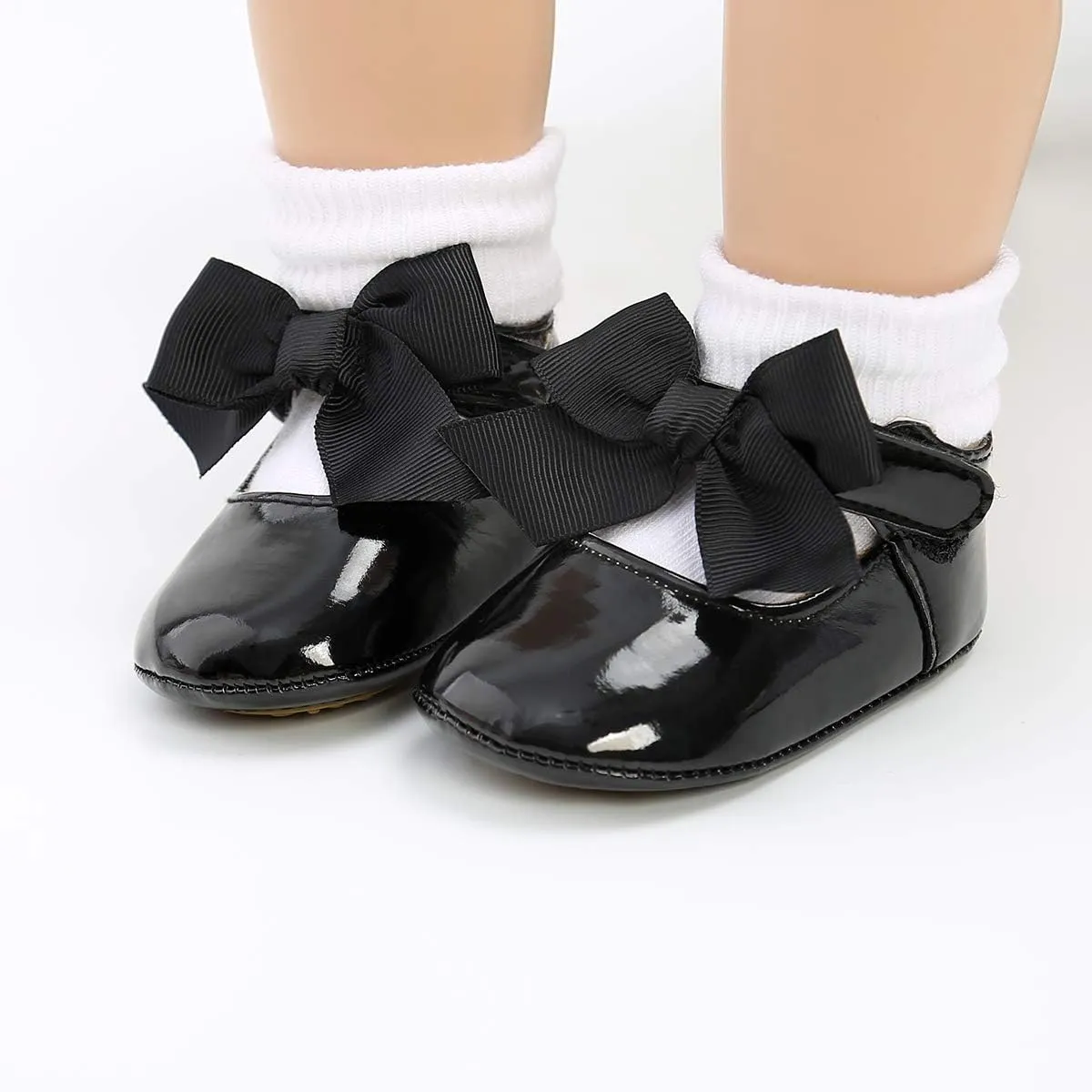 COSANKIM Baby Girls Mary Jane Flats Shoes Anti-Slip Rubber Sole Infant Toddler Princess Wedding Dress Shoes