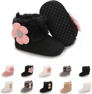 COSANKIM Newborn Baby Girls Boys Boots Soft Anti-Slip Sole Warm Winter Snow Booties Toddler Infant Prewalker Shoes