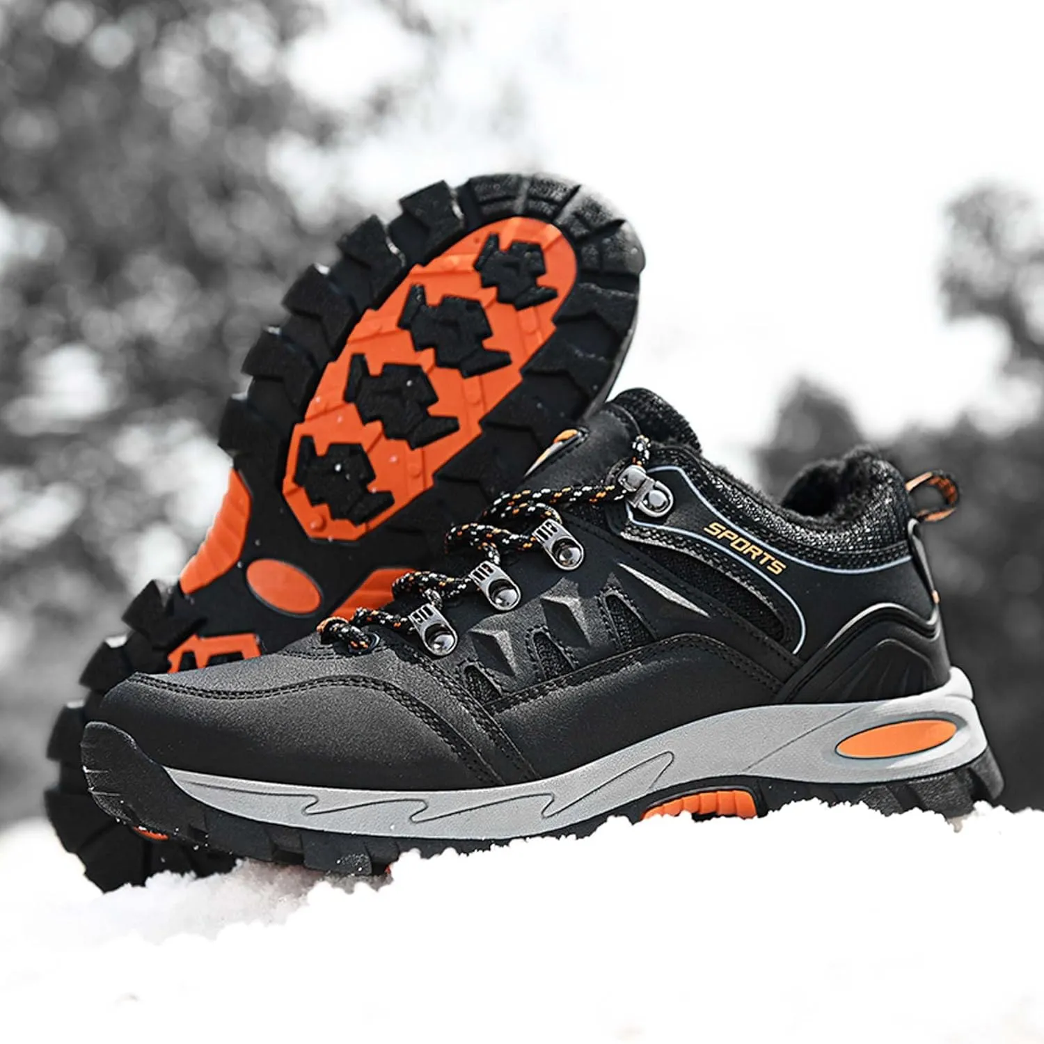 Couple Outdoor Walking Boots, Rubber Sole Breathable Mesh Ankle Shoes, Hiking Boots, Anti Slip Hiking Shoes, Muddy Wading Plush Hiking Shoes