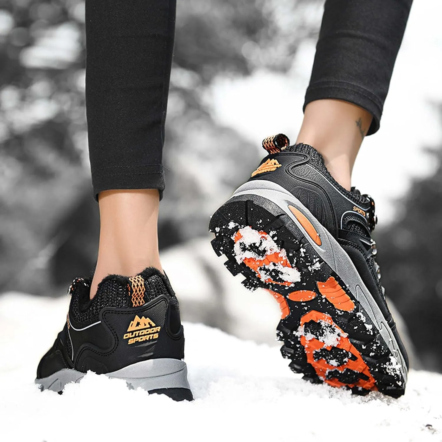 Couple Outdoor Walking Boots, Rubber Sole Breathable Mesh Ankle Shoes, Hiking Boots, Anti Slip Hiking Shoes, Muddy Wading Plush Hiking Shoes
