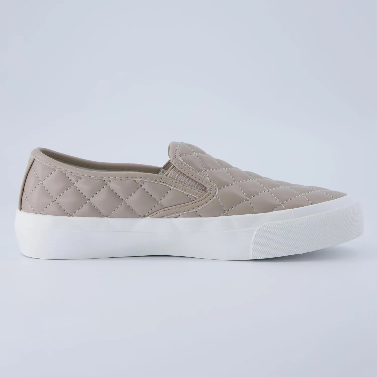 CUSHIONAIRE Faze Womens Quilted Slip-On Sneaker  Faux Leather Casual Shoe with Memory Foam Insole & Rubber Outsole