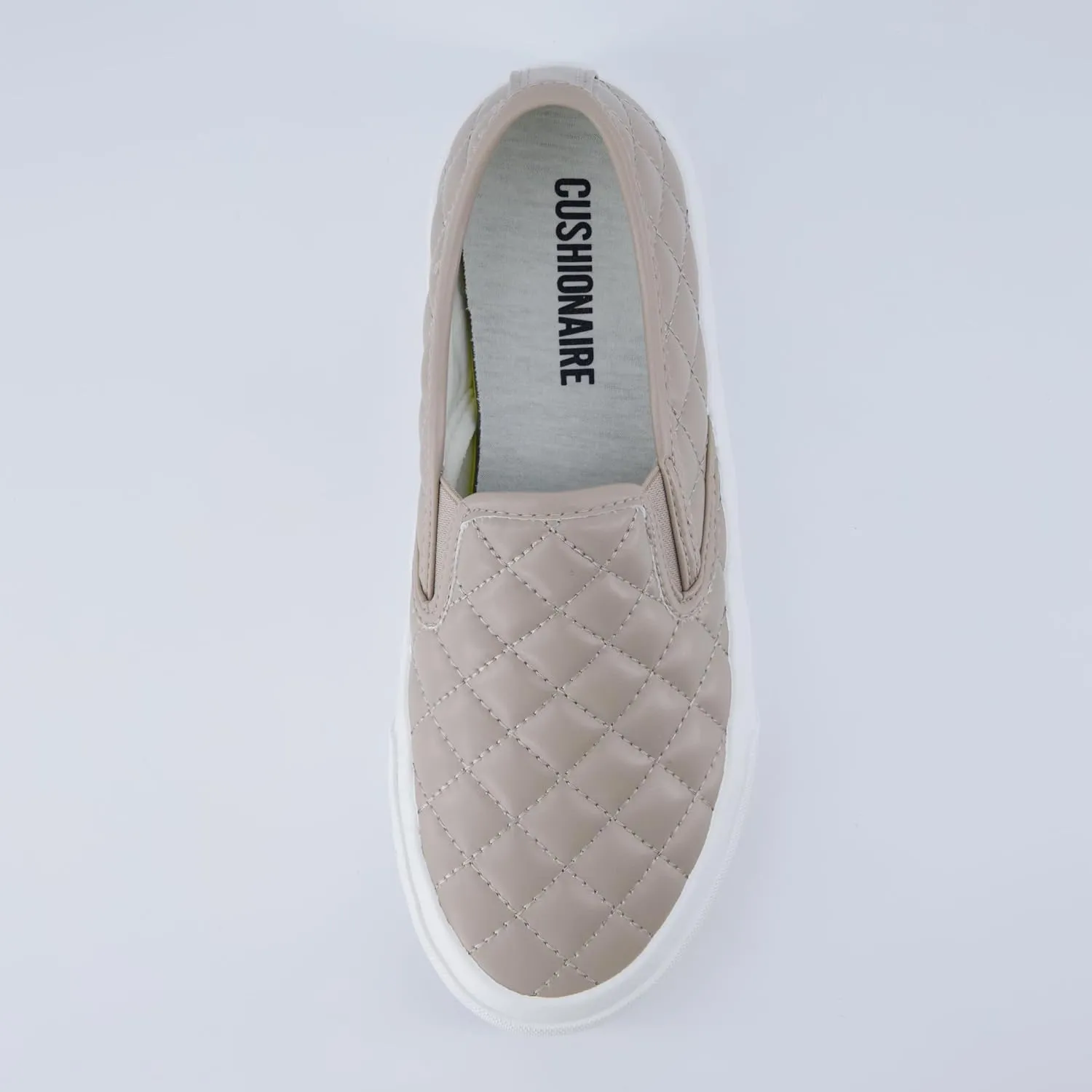 CUSHIONAIRE Faze Womens Quilted Slip-On Sneaker  Faux Leather Casual Shoe with Memory Foam Insole & Rubber Outsole