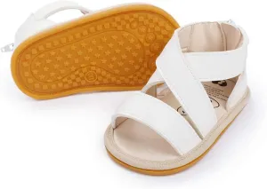 E-FAK Infant Baby Girls Sandals Summer Crib PU Leather Bowknot Soft Anti-Slip Rubber Sole Toddler First Walkers Shoes